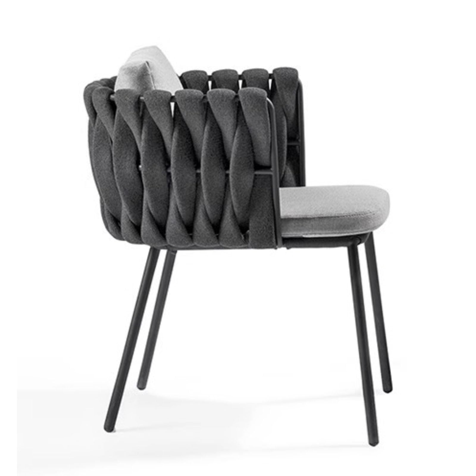Chaise de salle à manger en rotin et alu pour terrasse et cour