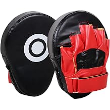 Focus Mitts | PU Leather Trainer Shield - Muay Thai Curved Pads,for Men Women Adults Boys Girls Home Workout Gym Kickboxing Muay Thai