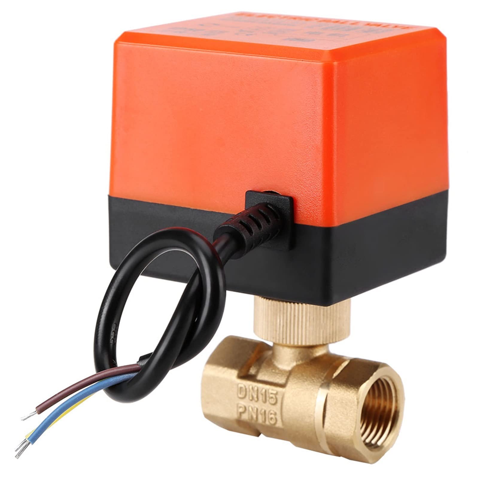 VSPPJYFG Ball Valve AC220V Brass Electric Motorized Ball Valve 2Way 3Wire 1.6Mpa Thread DN15 DN25(DN25)