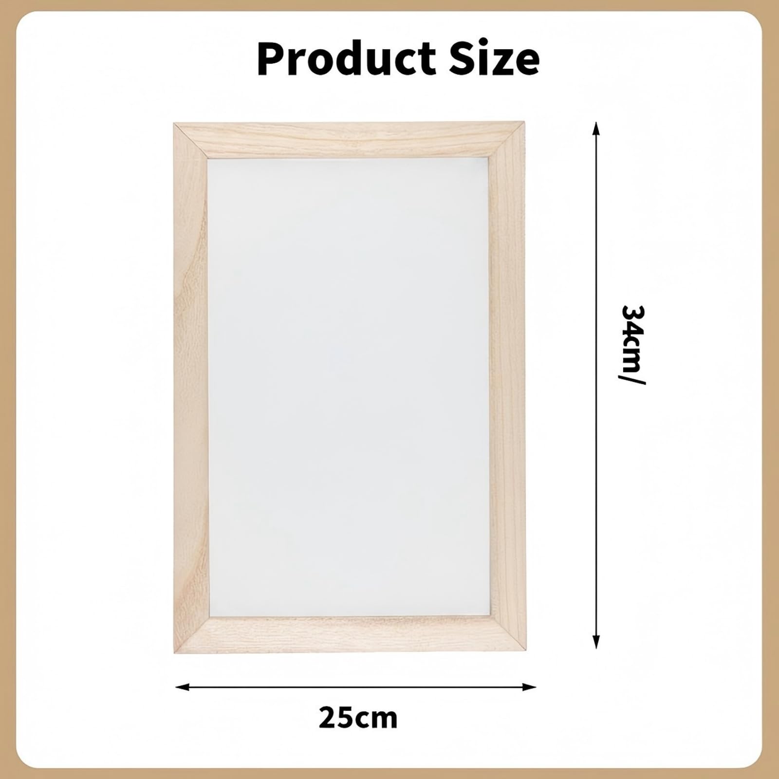 2Pcs Pantalla de Fabricación de Papel, Marco de Molde para Fabricación Papel, Marcos para Hacer Paper de Madera, Rectángulo Paper marco de Pantalla Tradicional para Manualidades de DIY (25X34cm)