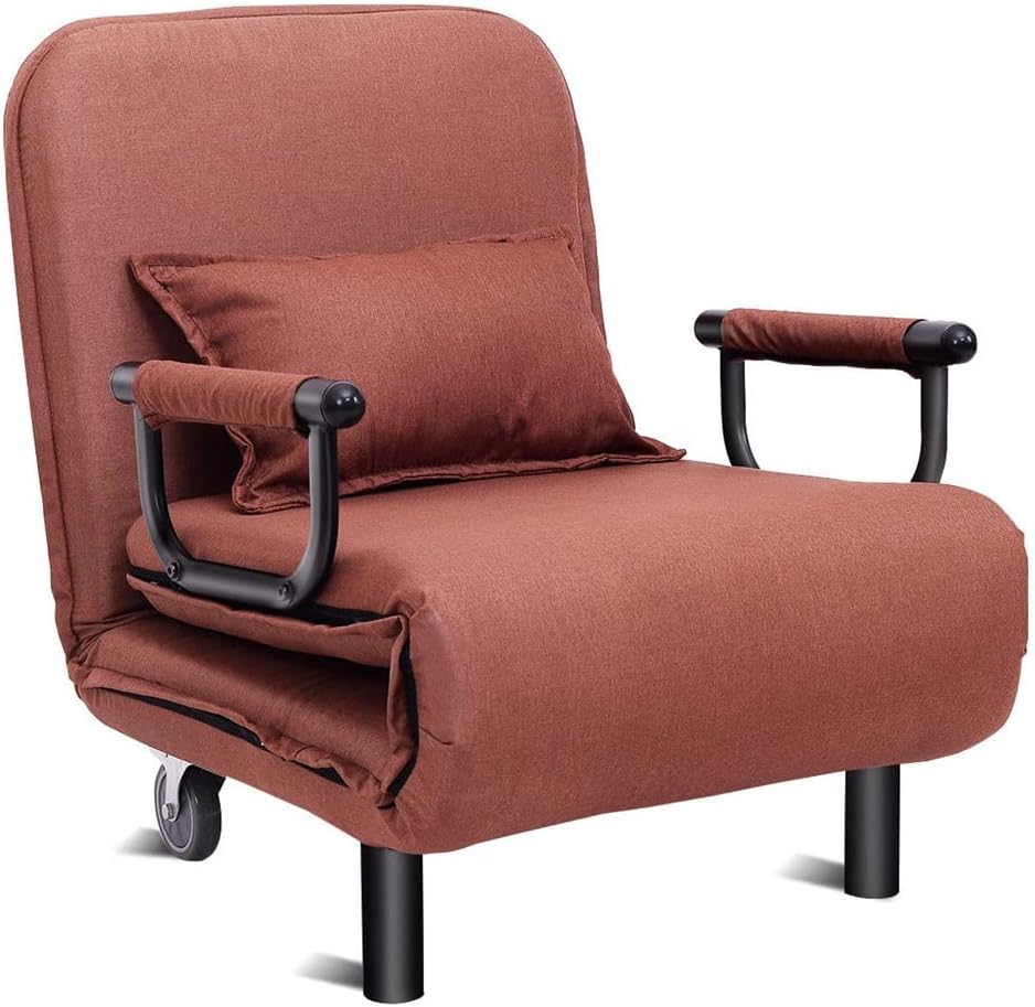 Convertible Sofa Bed Folding Arm Chair Sleeper Leisure Recliner Lounge Couch