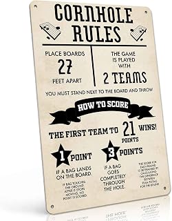 Cornhole Game Rules Metal Sign 8 x 12 Inch