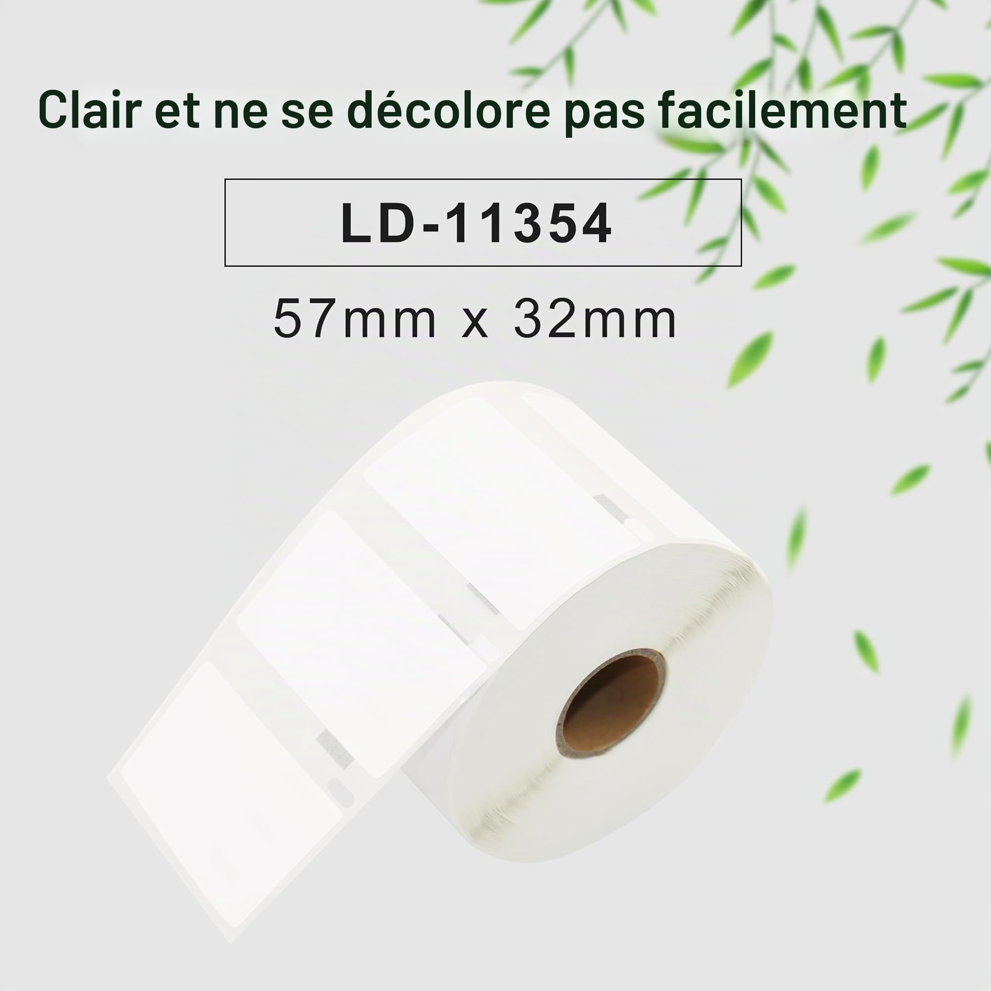 Étiquettes multi-usages - 6 rouleaux (avec puce RFID) pour Dymo S0722540 11354-57 mm x 32 mm, compatibles avec les imprimantes Dymo LabelWriter 550-1000 étiquettes par rouleau.
