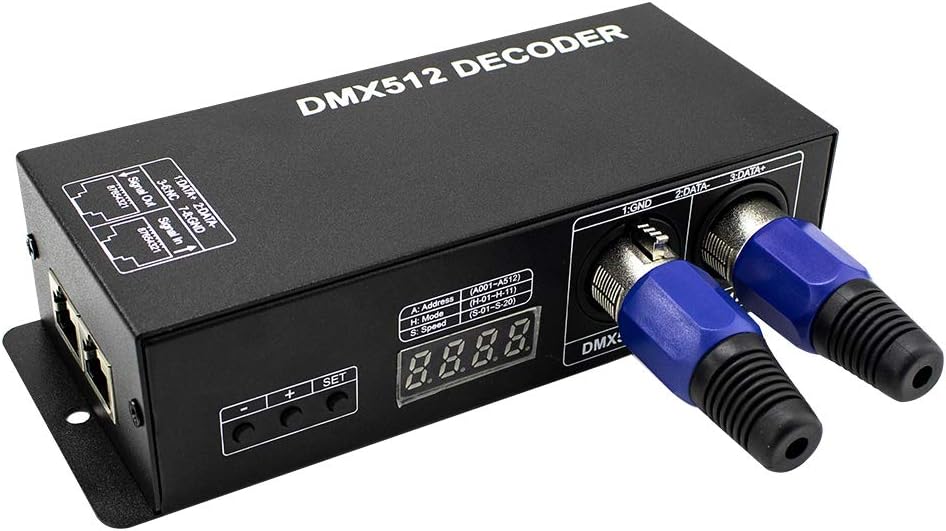 Dmx Controller 3CH dmx 512 controller Dmx Decoder for LED RGB Strip or Lights Dmx512 controller Digital Display Decoder, Dimming Driver DC12V-24V(3 Channel(with display))