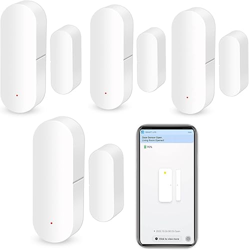 Miniatura 10 de Sensor WiFi para puerta y ventana sensor de contacto inalámbrico con alertas de notificación de aplicaciones gratuitas, sensor de puerta inteligente