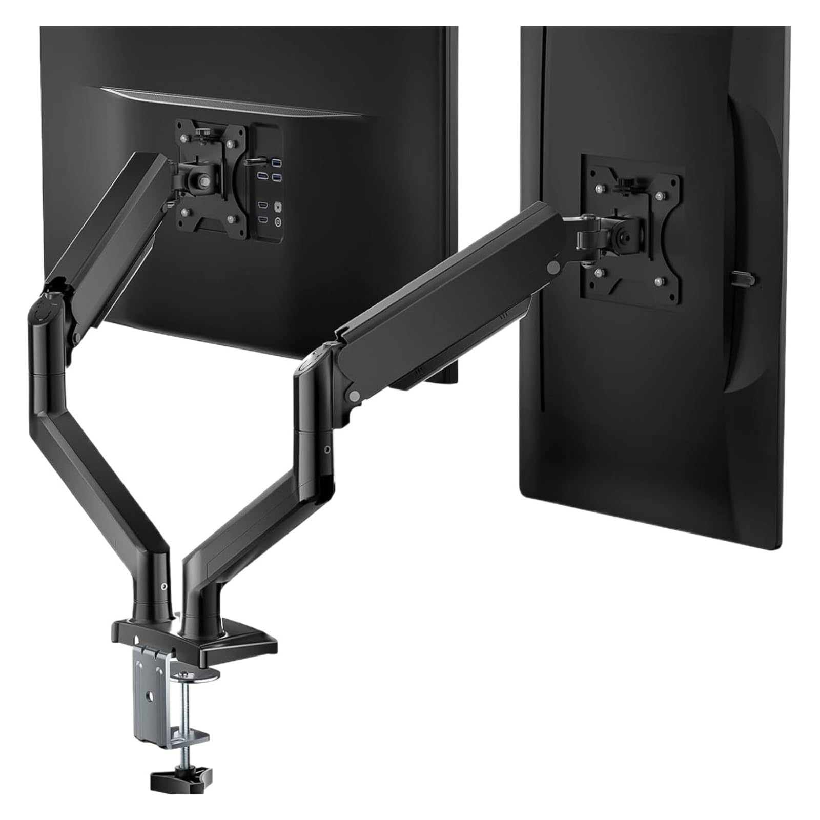 Ikpgbzxm One Color Monitor Stand, Curved Screen, Dual-Arm Gas Spring