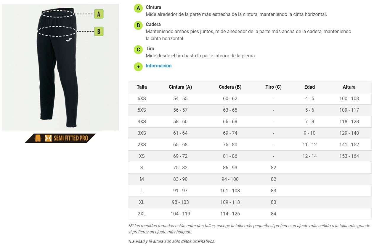 Joma - Pantalón Largo Deportivo Hombre , 6XS - 3XL - Bajos con Cremallera, Bolsillos y Cintura Elástica con Cordón - Nilo