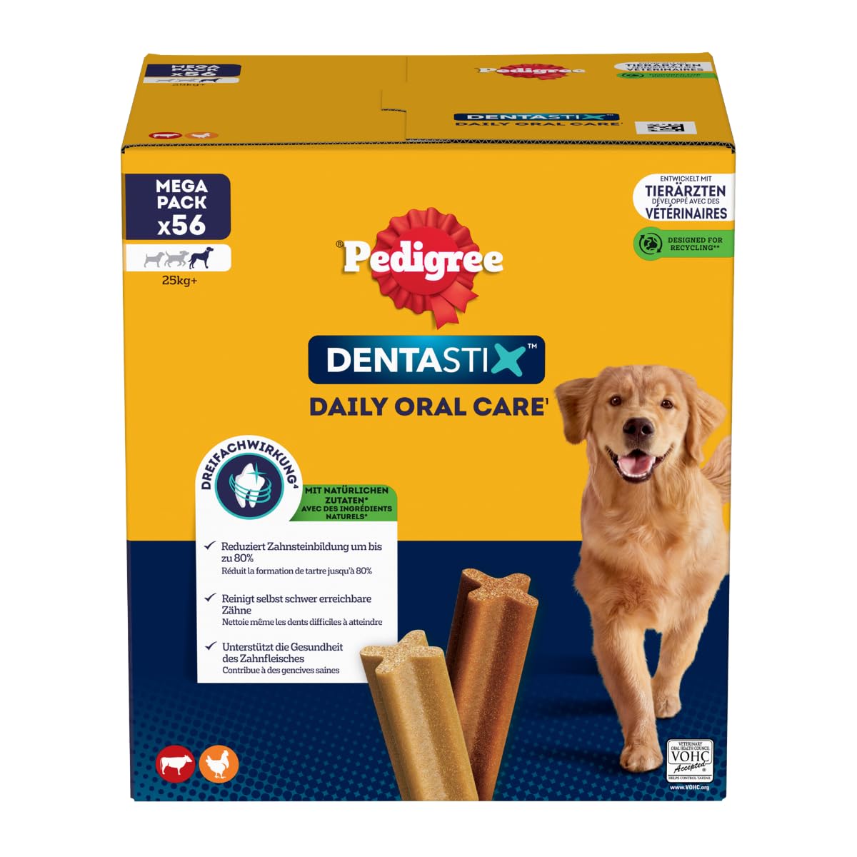 Pedigree DentaStix Daily Oral Care Kit de Soin des Dents pour Chiens – Friandises pour Chien au goût Poulet et bœuf pour Tous Les Jours, différentes Tailles