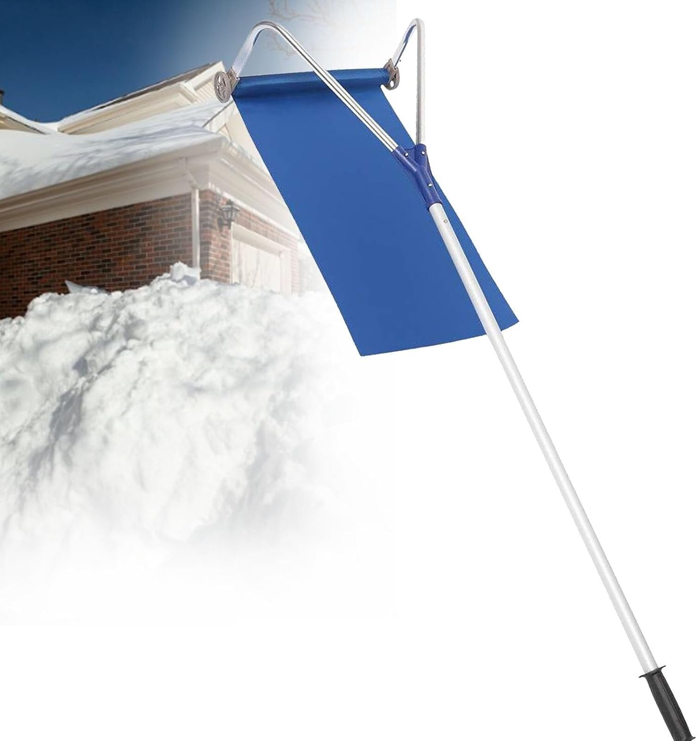 Lightweight Snow Rake,Easy Snow rake,Snow Roof Rake,Aluminum Roof Snow Removal Tool(Silver)