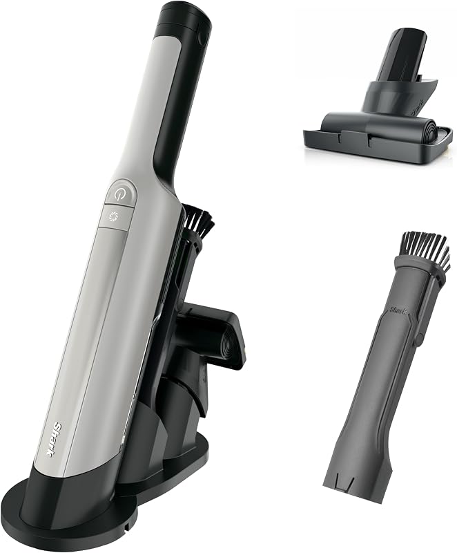 Vacío de mano inalámbrico Shark WANDVAC Power PET, blanco, WV410WH | Modo de succión y refuerzo ultraligero y potente, NUEVA herramienta FurFins y herramienta de hendidura para plumero, diseñado para hogares de automóviles y mascotas