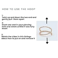 Vista 8 de 14k Gold Filled 20G Double Hoop Nose Ring for Single Piercing, 20 Gauge Small Thin 8mm Spiral Nose Jewelry for Women Men