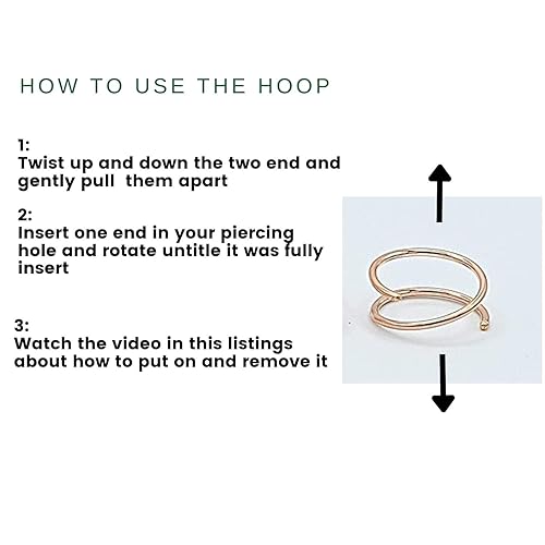 Miniatura 8 de 14k Gold Filled 20G Double Hoop Nose Ring for Single Piercing, 20 Gauge Small Thin 8mm Spiral Nose Jewelry for Women Men