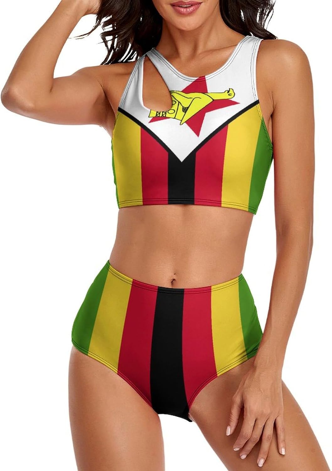 Womens 2 Piece Bikini Swimsuits Bolivia Flag Retro Low Back Bathing Suits Bikini Two-Piece Swimsuits for Womens