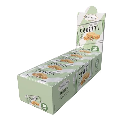 Miniatura 4 de Dolcetto Cubetti - Galletas de oblea cremosa, dulces cremosos con sabor a avellana, golosinas gourmet crujientes hechas en Italia, sin conservantes,