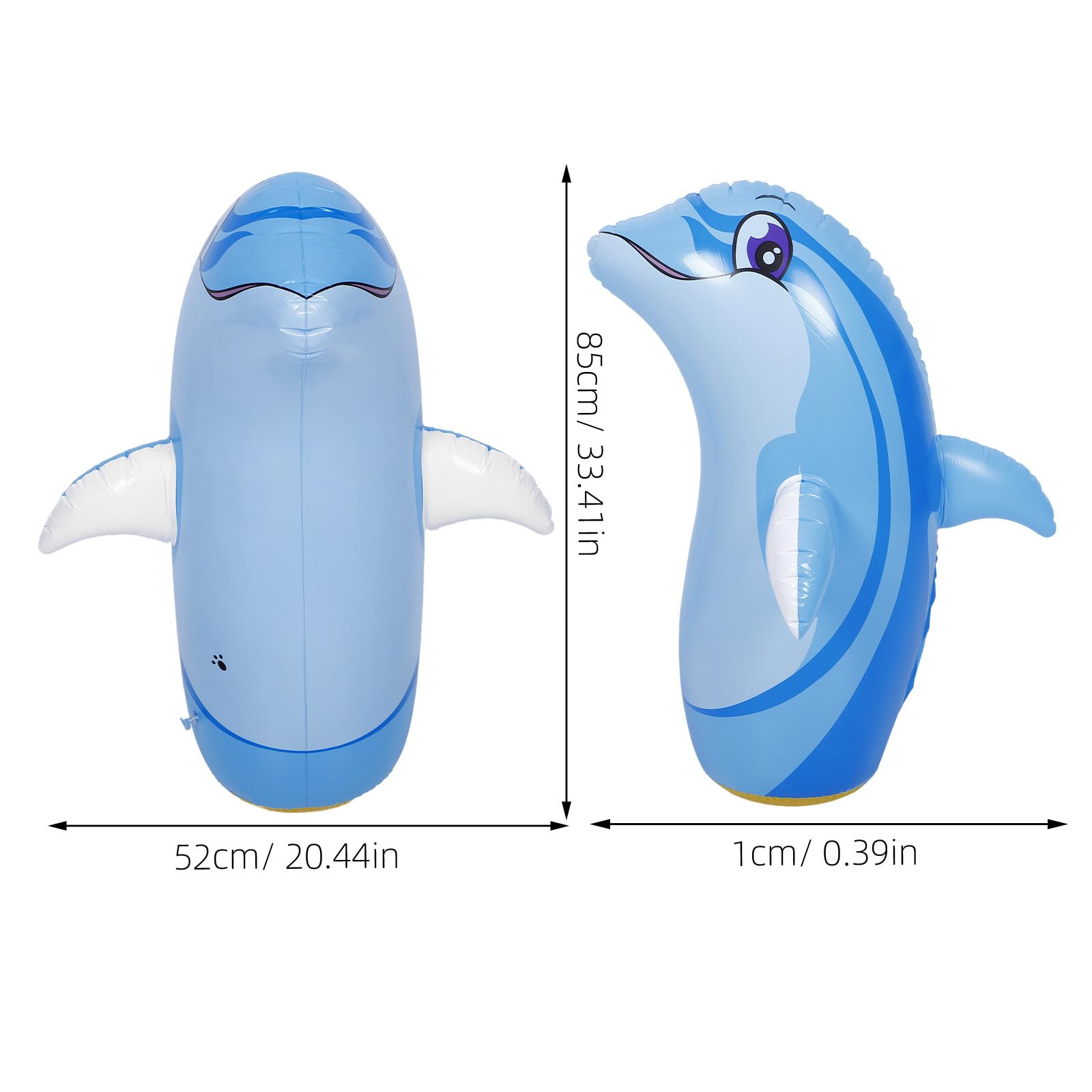 ORFOFE Flotador de Piscina Delfín Inflable de PVC 85 CM Juguete Reutilizable Adultos Decoración al Aire Libre Resistente y Fácil de Transportar