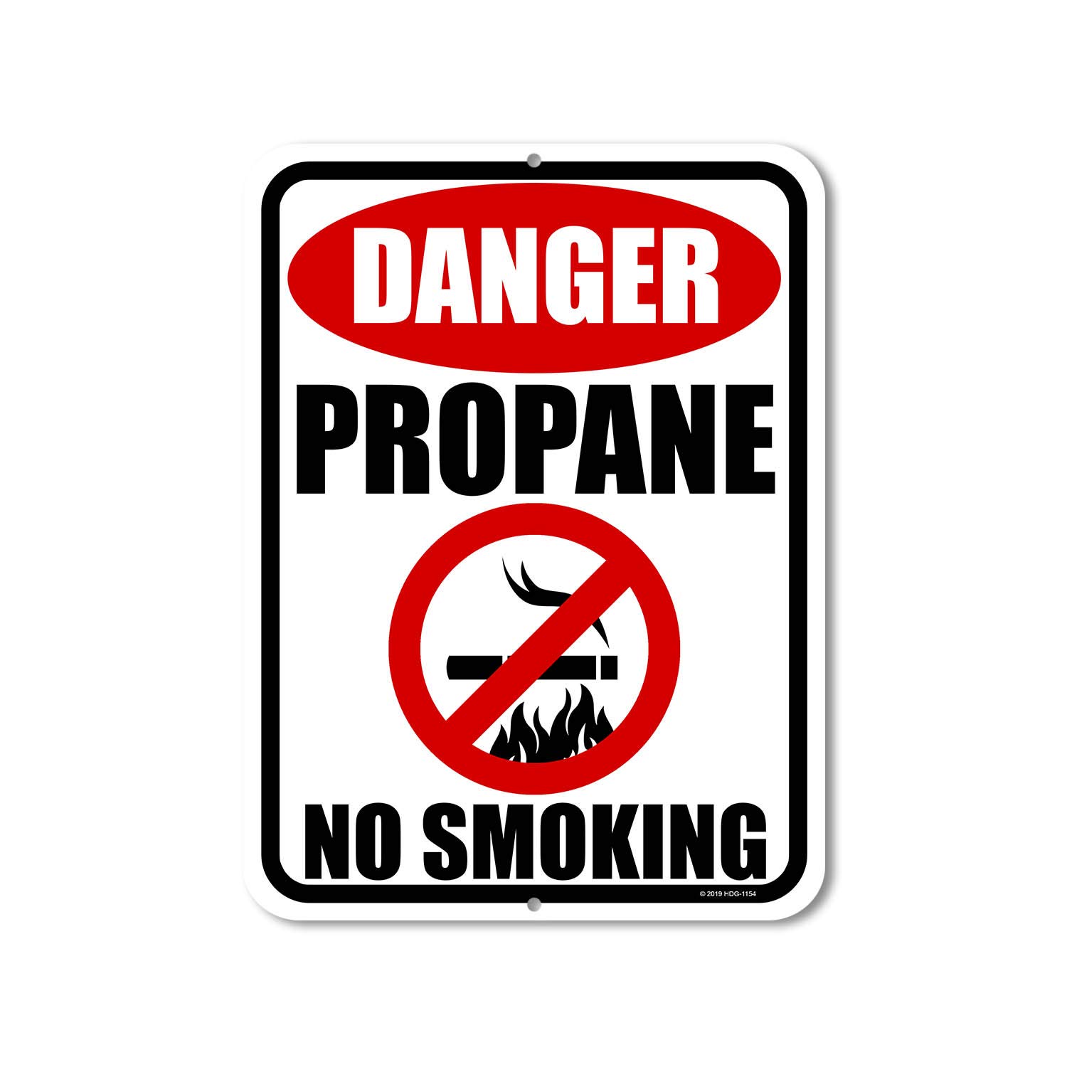Honey Dew Gifts No Smoking Sign, Danger Propane No Smoking 9 inch by 12 inch Metal Aluminum No Smoking Signs for Business, Made in USA