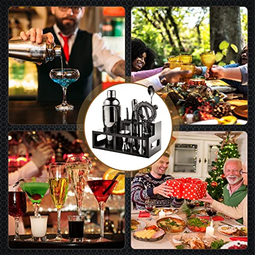 Purism Bartender Kit,11 Pieces Home Cocktail Shaker Set With Cocktail Recipes Cards,Bar Tools Stainless Steel Cocktail Shaker Set With Stand,Apply To Home Make Mixed Drink&Various Cocktails #TOP6