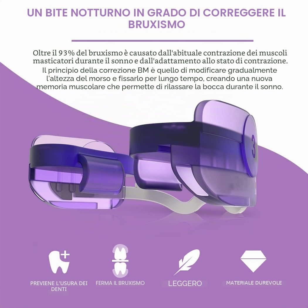 KOHEEL Bite a 3 Fasi per Digrignamento Denti, Bite Regolabile per Correggere il Bruxismo, Bite Notturno Senza Bollitura (3 Pezzi)