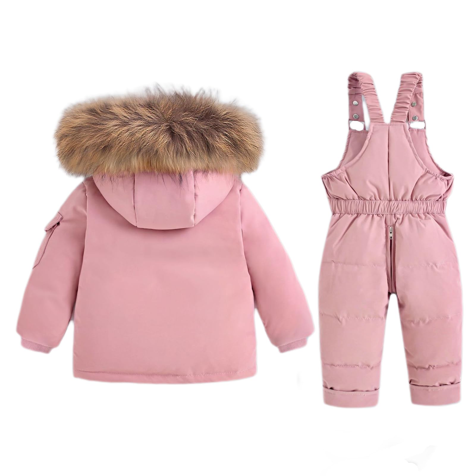 BRONG Bambino Tuta da Neve Inverno Bambini Giù Giacche Cappotto con Cappuccio Staccabile Nevicare Pantaloni Impermeabile Ragazze Ragazzi Tuta da Sci Impostato