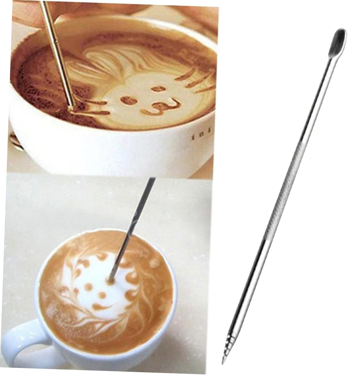 50pcs Stainless Steel Latte Art Pen Professional Coffee Decorating Tools for Cappuccino Espresso Reusable Easy to Clean for Home Craftsmanship