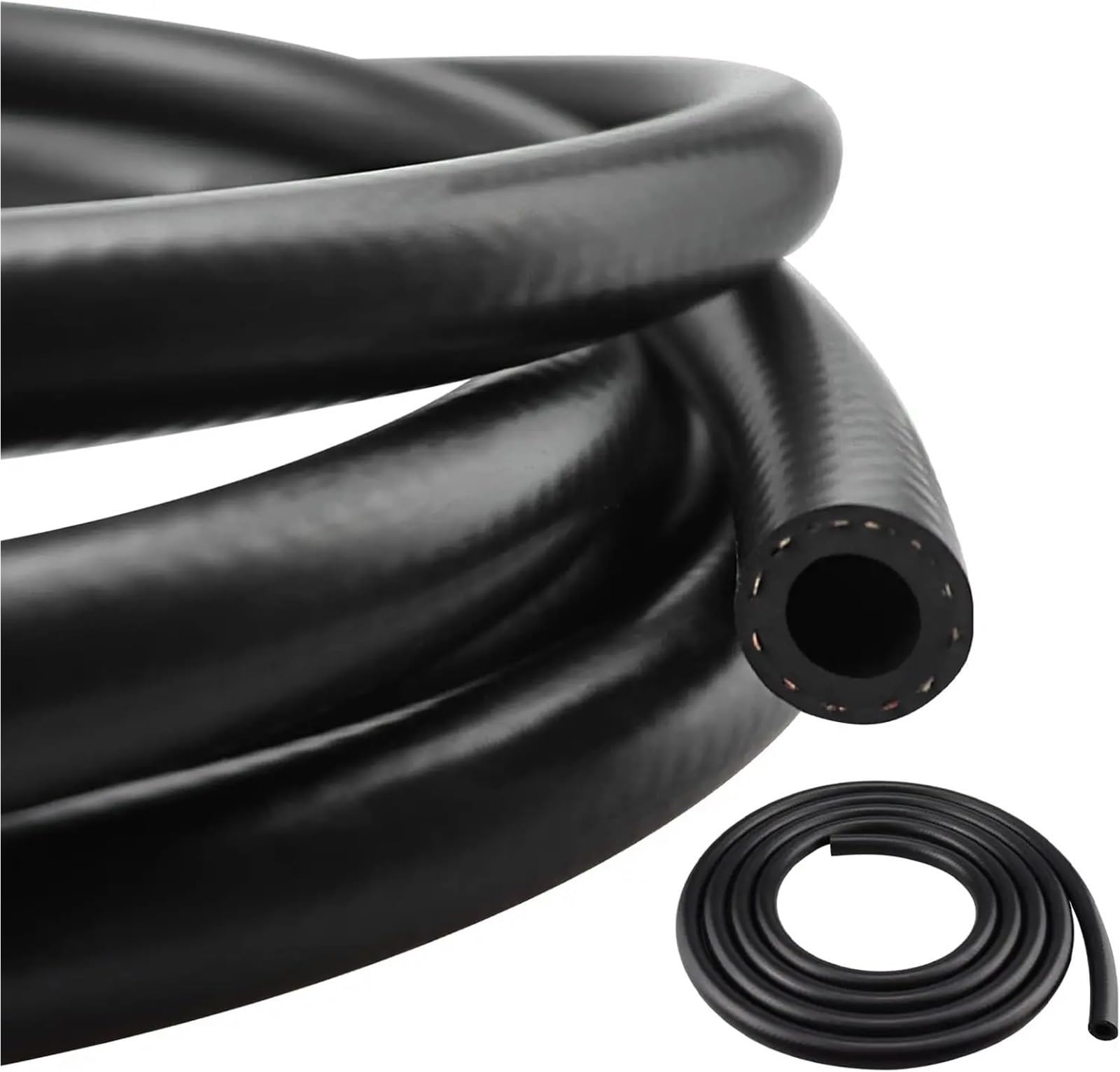 Tubo Gasolina Moto Tubo de aceite de resina de doble capa de 1M, tubo de combustible, tubo de sujeción de alambre resistente al aceite, manguera de gasolina, tubería diésel, núcleo negro de 6 ~ 14mm(5
