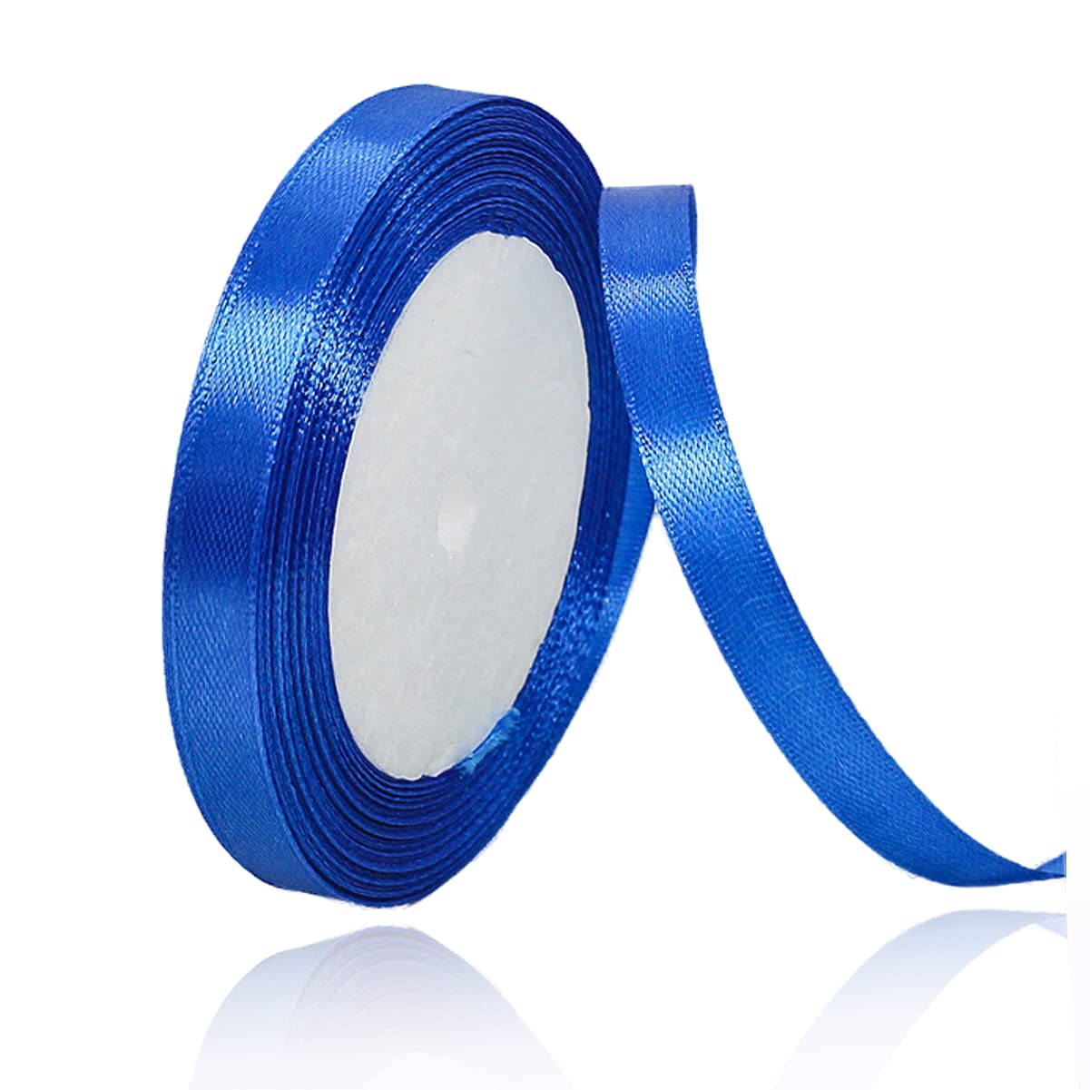Blue Satin Ribbon 3/8" x 25 Yards for Gift Wrapping, Crafts, Wedding, Baby Shower, Bow Making, Wreaths, Wands and Other Sewing Projects — image 1