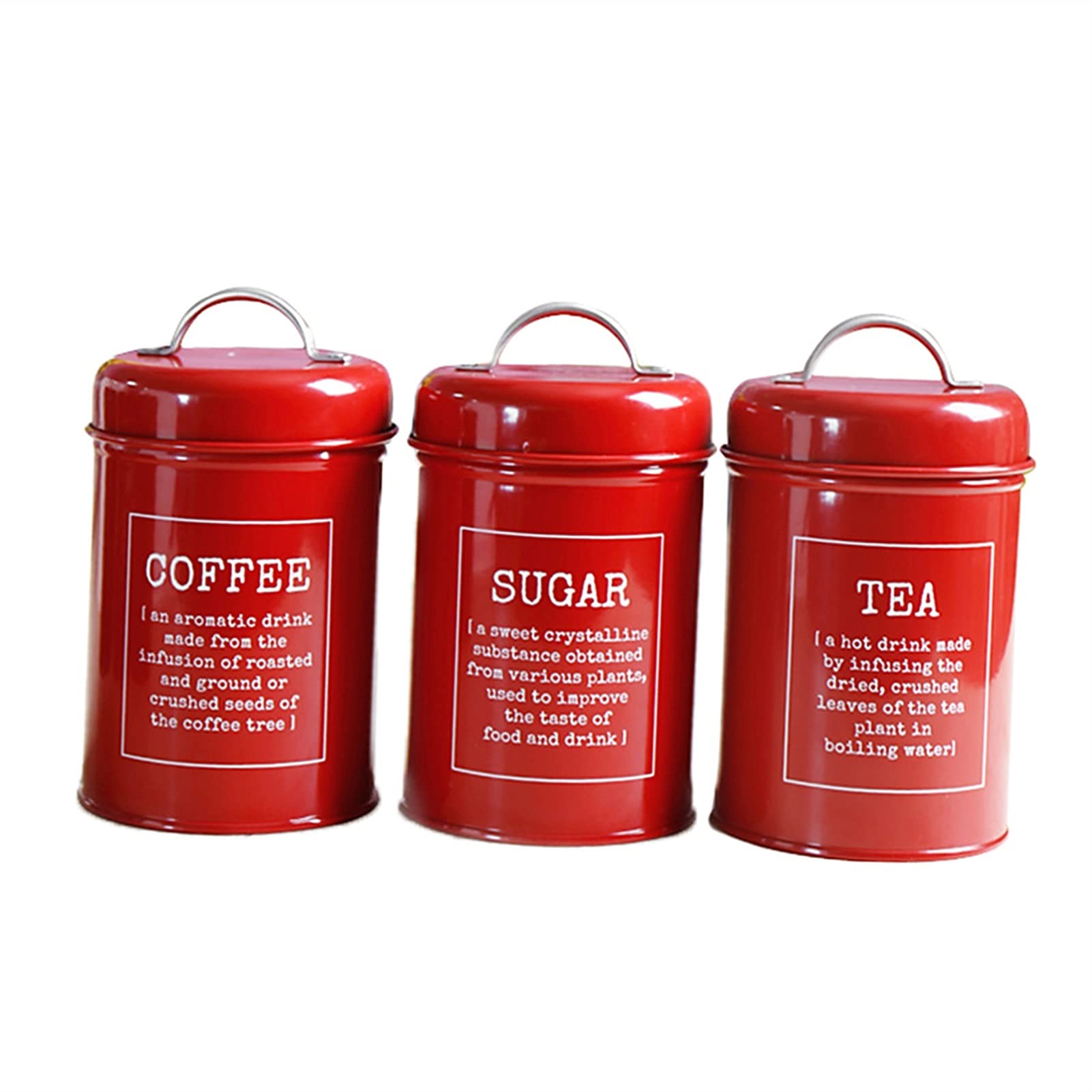 Vorratsgläser 3 stücke Metall Kaffee gläser Set Food Box Container Hause küche keks Tee kaffeezucker Lager glättchen Kaffeebehälter (Color : 1)