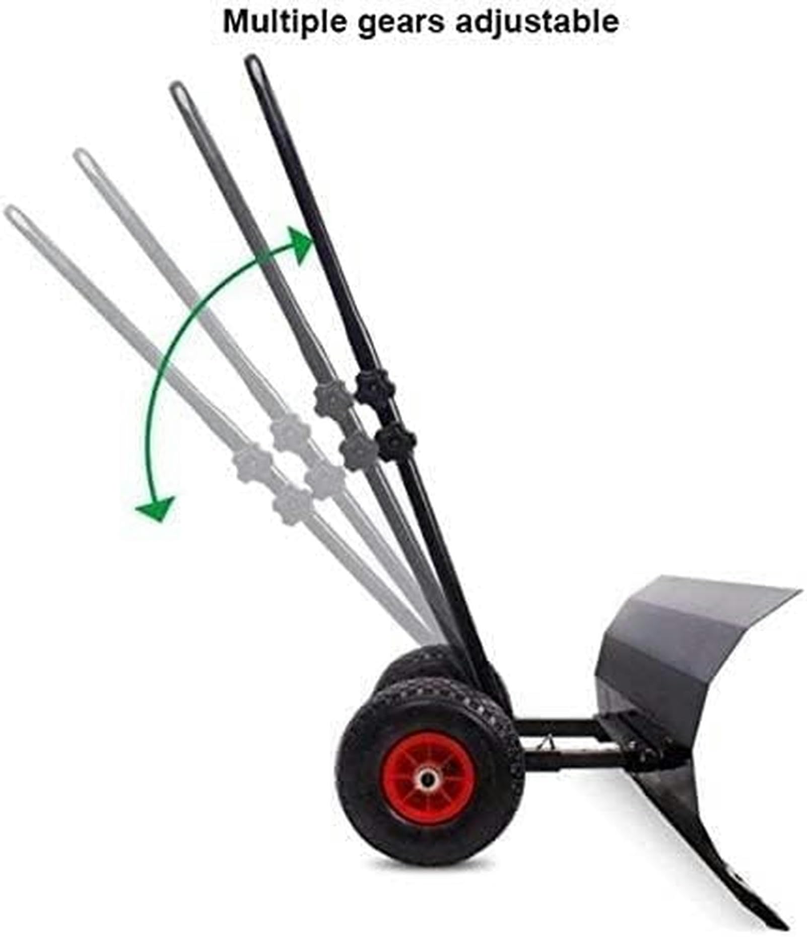 Schneeschaufel mit Rädern, robuster, rollender, verstellbarer Schneeschieber mit 6-Zoll-Polypropylenrädern und verstellbarem Aluminiumgriff, Schneepflug geeignet zum Schneeräumen auf Einfahrten oder