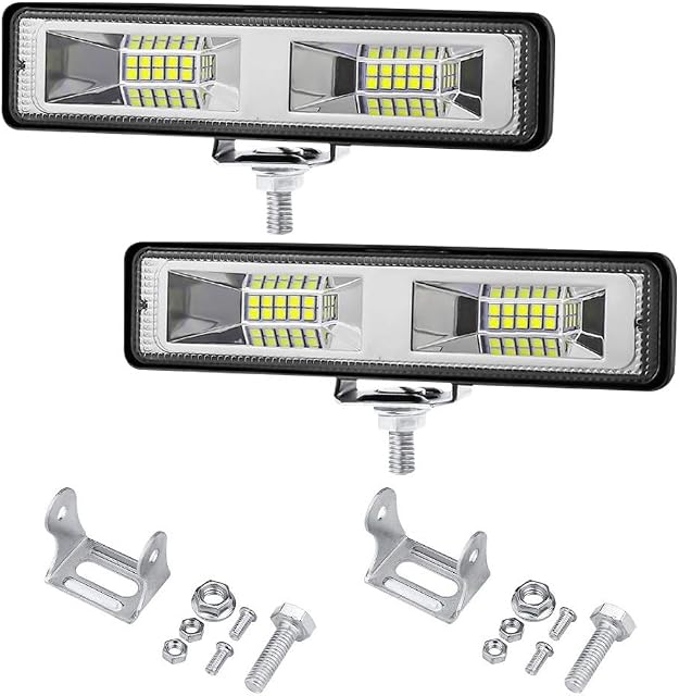 2Pcs Reverse Flood Light 48W 15cm Daytime Running Lights Off Roading Driving Work Spot Lights for tractors for 4x4 Vehicle Mitsubishi L200, Motorbike, Bus