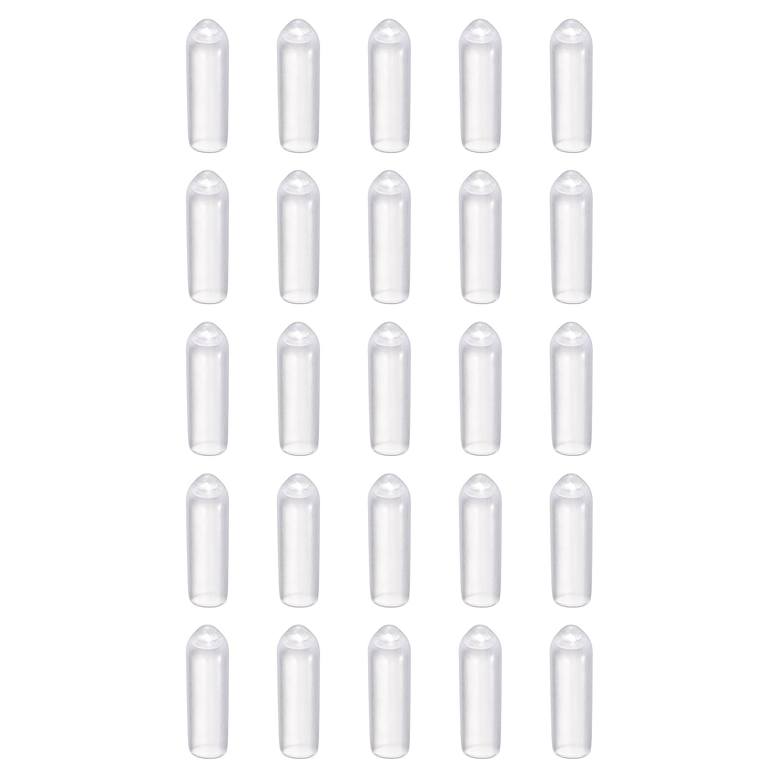 HARFINGTON 100pcs Round Rubber End Caps 3mm ID Bolt Covers Caps Vinyl Rubber Flexible Screw Thread Protectors for Metal Tube Rod Bolts, Translucent