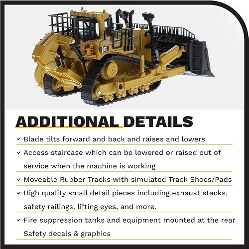 Miniatura 6 de Diecast Masters Bulldozer Caterpillar D11 a escala 1:64 con 2 cuchillas y desgarradores traseros Modelo 85637 | Play & Collect Series Cat