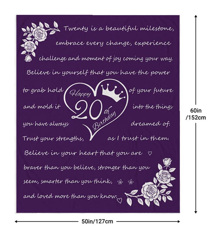20th Birthday Decorations For Women Blanket 20th Birthday Gifts