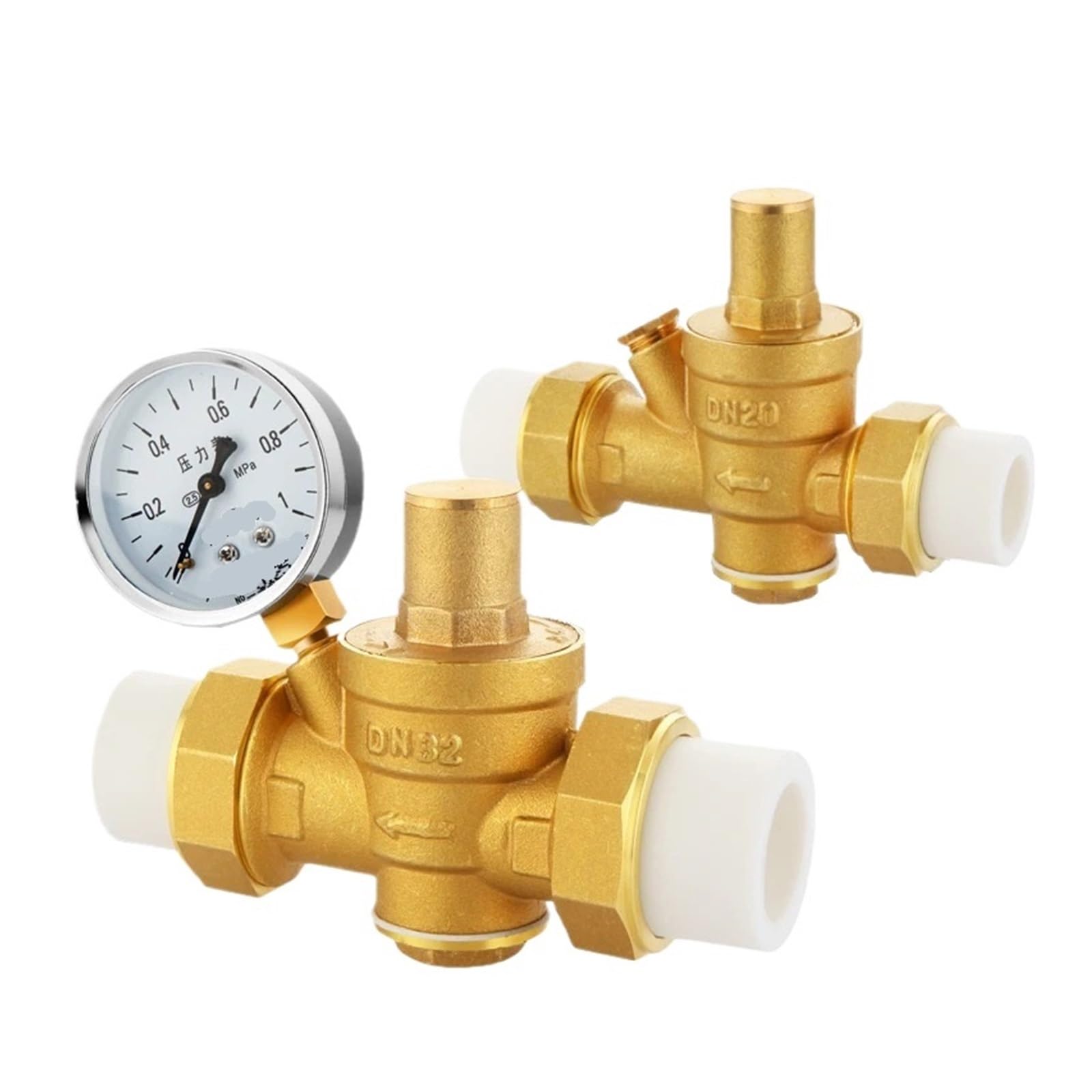 Válvula de Cierre Válvula Reductora de presión de latón PPR Válvula reguladora de presión Ajustable(P-P-R32,Valve Without Gauge)