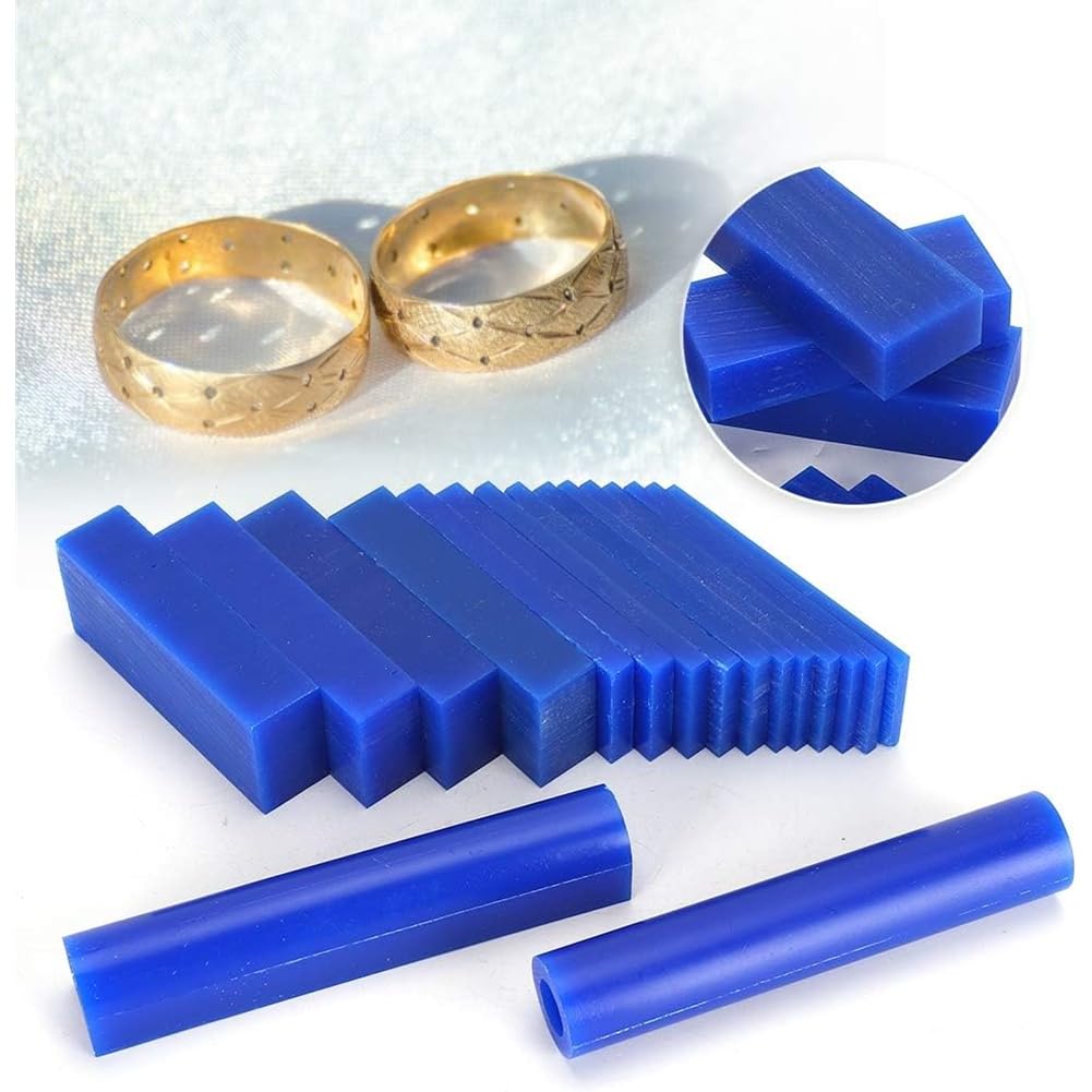 15 Blocs de Cire pour + 2 Tubes de Cire de Moulage, Cire Bleue pour la Création et la de Bagues