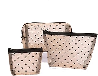 mollensiuer 3 bolsas de maquillaje de malla c...