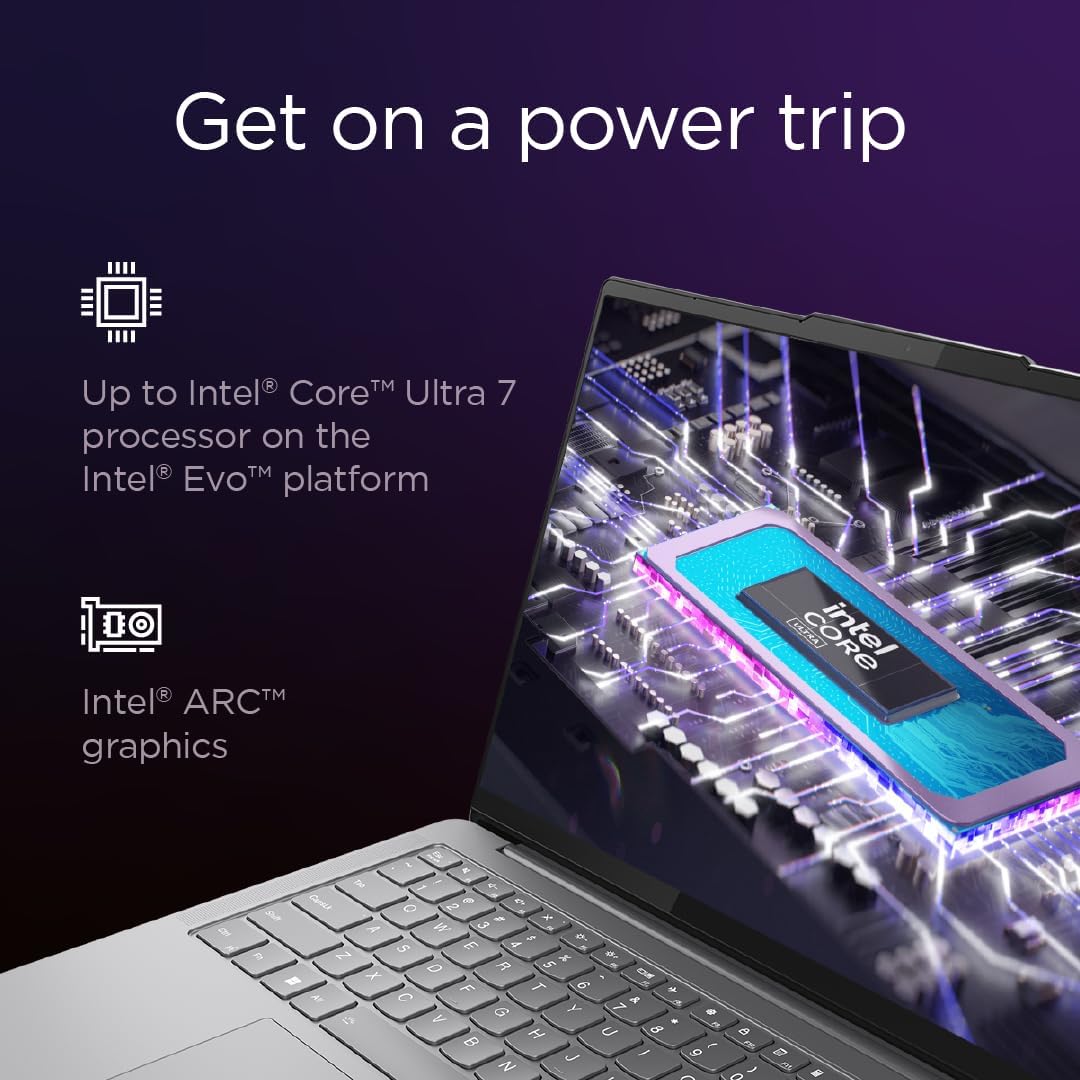 لينوفو لابتوب يوجا سليم 7 14IMH9 ، انتل كور الترا 7 155H، بطاقة رسومات انتل ارك، ذاكرة RAM 32GB، SSD 1TB، شاشة OLED WUXGA 14 انش، رمادي، ويندوز 11 + عناية ممتازة لمدة عامين - 32GB 2026 - view 6