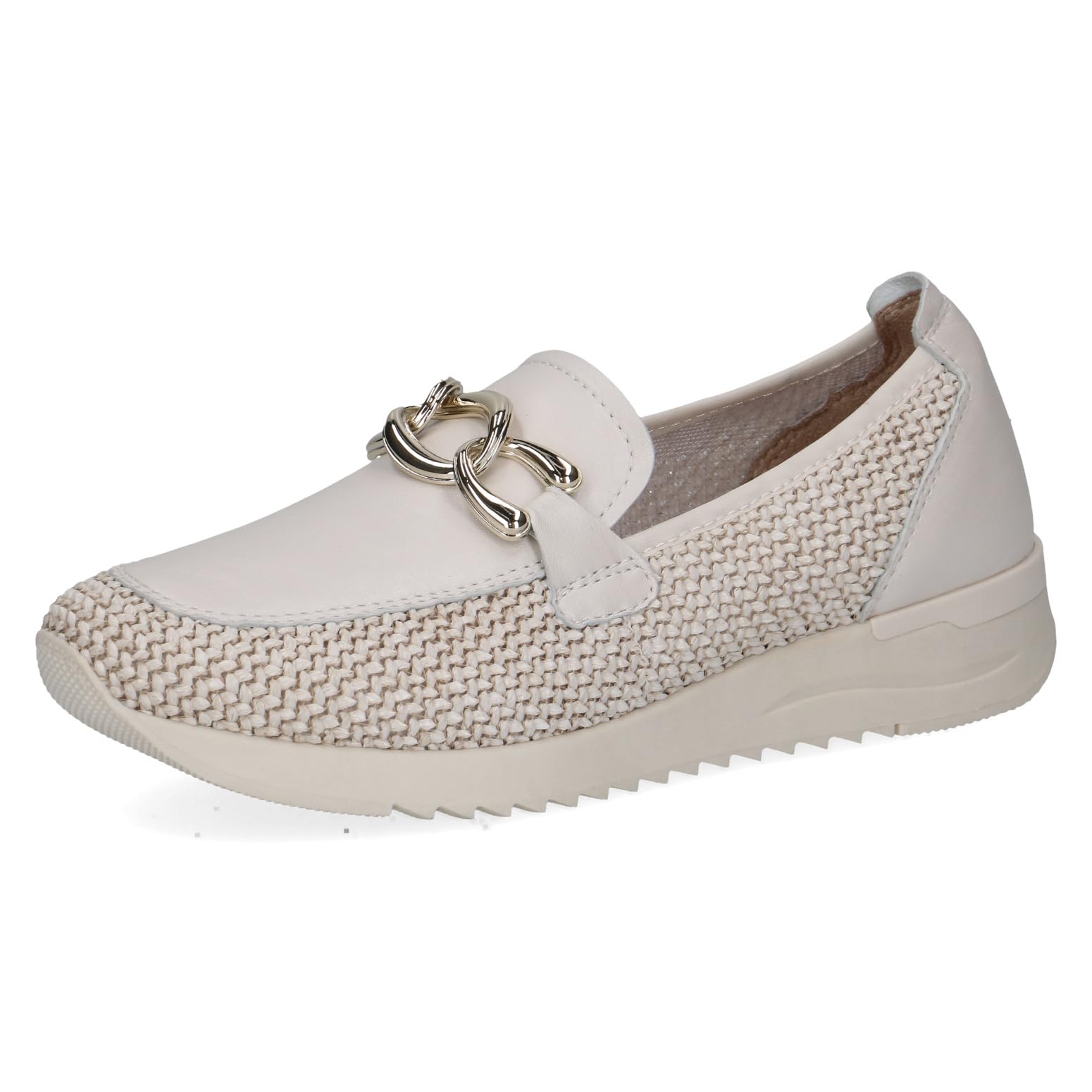 CAPRICE Women's Flat Loafer, White (OFFWHITE Comb), 6.5 UK