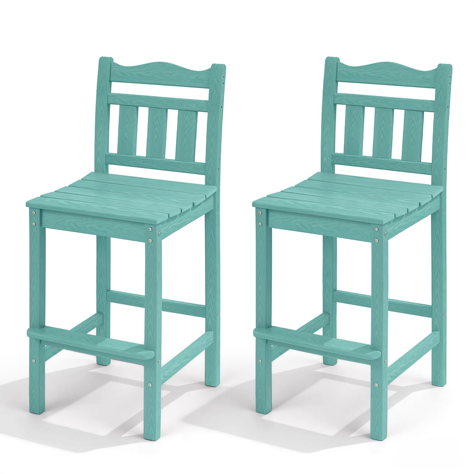 Outdoor Bar Stools Set of 2, Tall Adirondack Bar Chairs