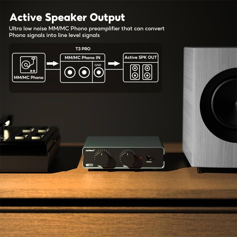 AIYIMA T3 PRO フォノイコライザー MM/MC ゲイン39dB AIYIMA T3 PRO MM/MC Phono Preamp for Turntable/Vinyl Record