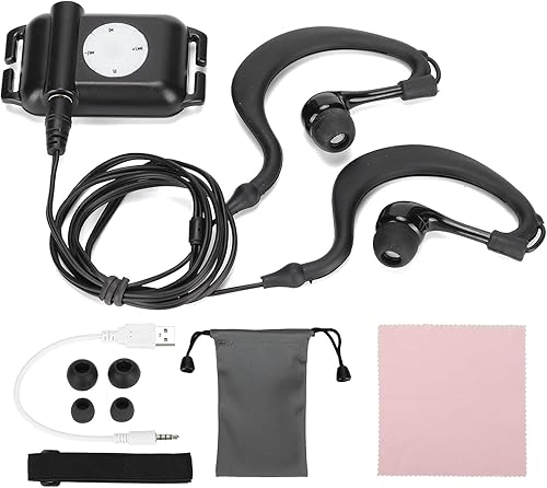 Reproductor de MP3 impermeable IPX8, reproductores MP3 portátiles de 4 GB con auriculares, 8-10 horas MP3/formato sin pérdida reproductor de música