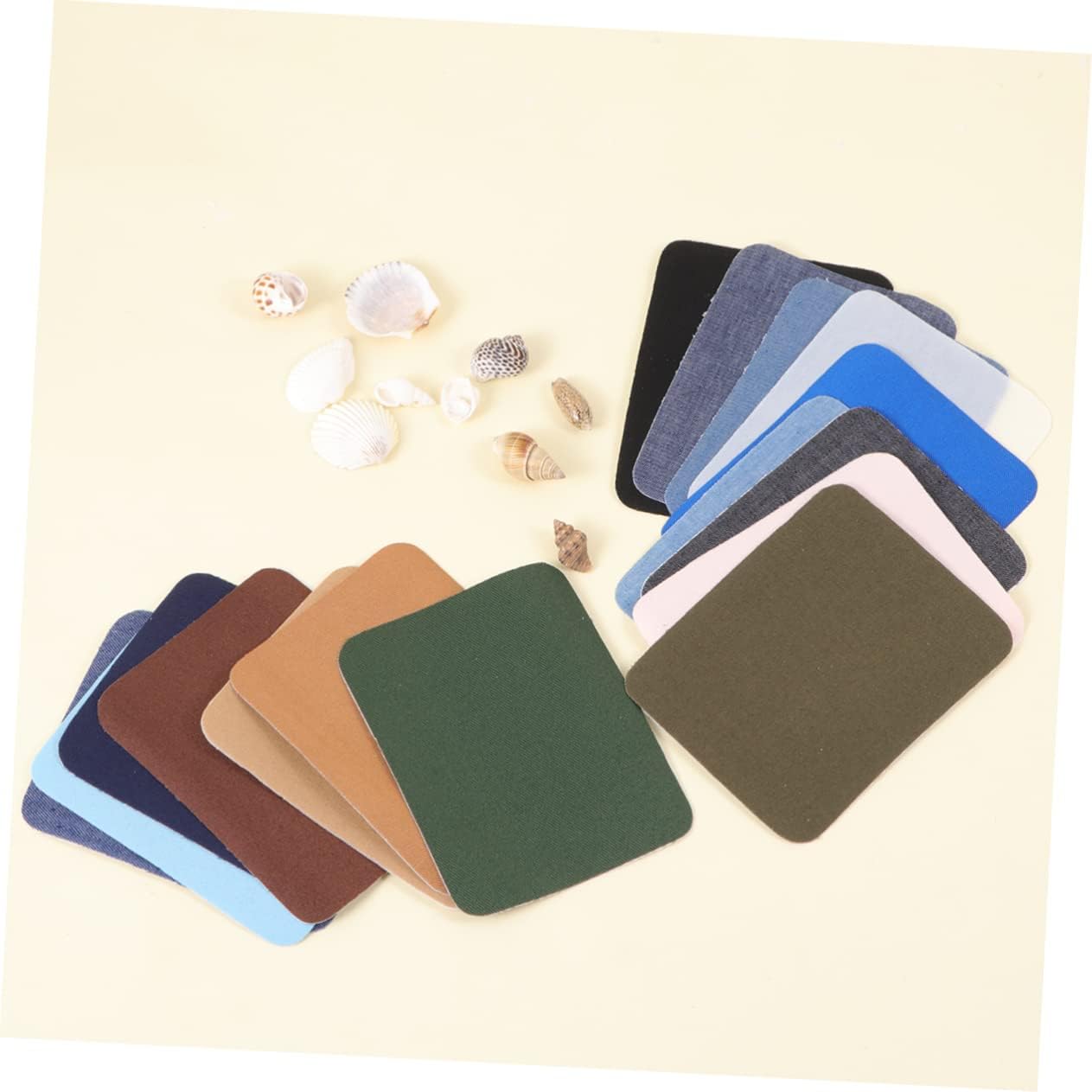 60pcs Denim Patches Kit Multi-Color Elbow Fabric Repair and Applique Accessories for Clothing Sweaters Jackets and Jeans Easy Sew for Unique Designs Colors