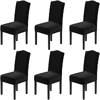 Vista 52 de H.VERSAILTEX Juego de 4 fundas elásticas para sillas de comedor, fundas protectoras para sillas Parson, tela de terciopelo sólido suave y gruesa