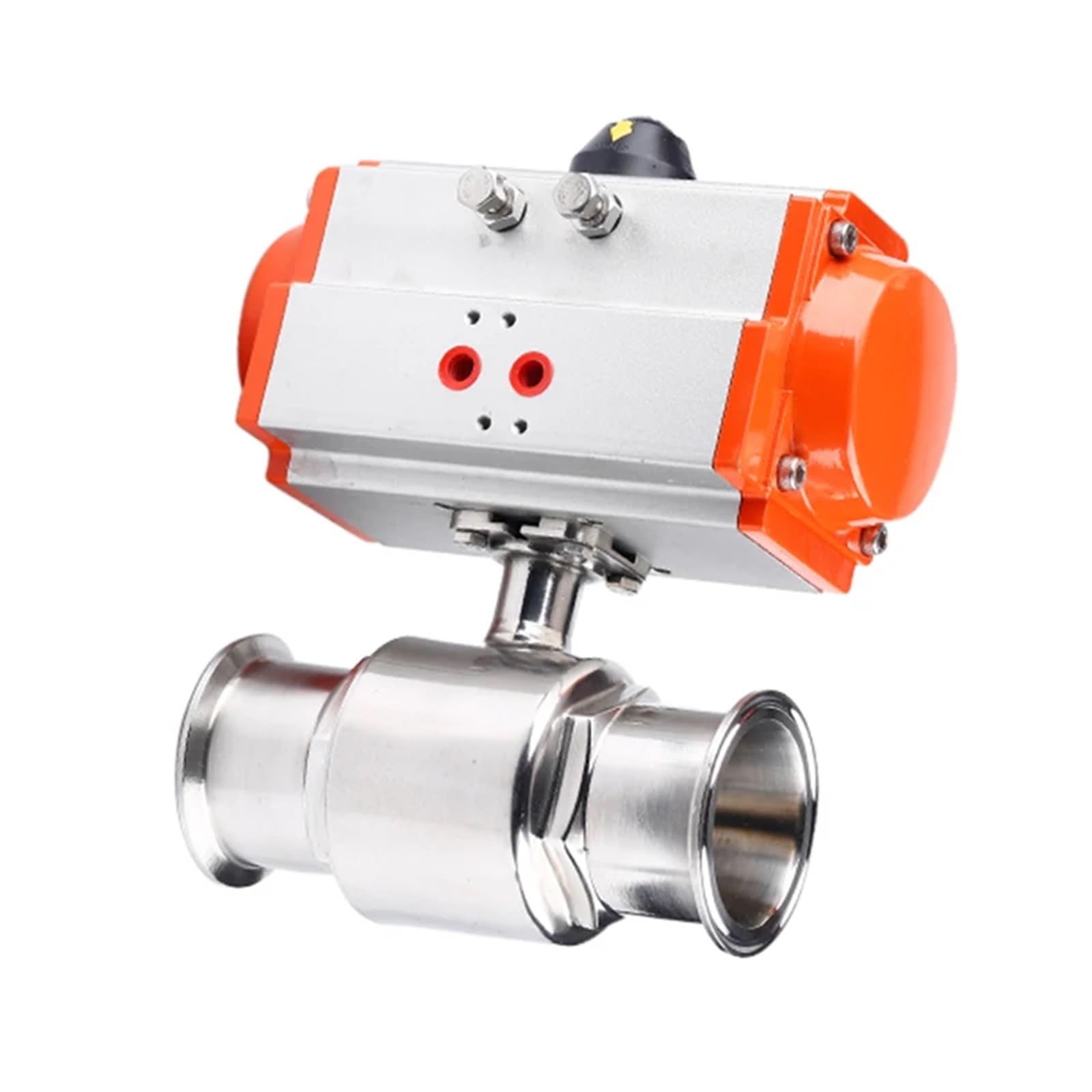 CXFCIHFT 32mm Ball Valve Two Piece Tri Clamp Ferrule Type High Platform 304 Double Acting Cylinder