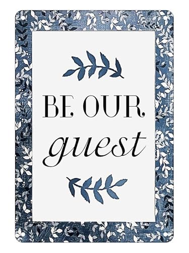 Be Our Guest- Floral Wall Art- 8 x 12 Inch Wall Decor for Home-Guest Room-Cabin-Lodge-Lake House. Beautiful Welcome Message for Family and Friends!