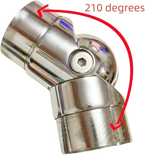Miniatura 4 de Accesorios de conexión de pasamanos de acero inoxidable, codos ajustables de 90-210 grados, adecuado para tubos redondos de 2 pulgadas, conectores