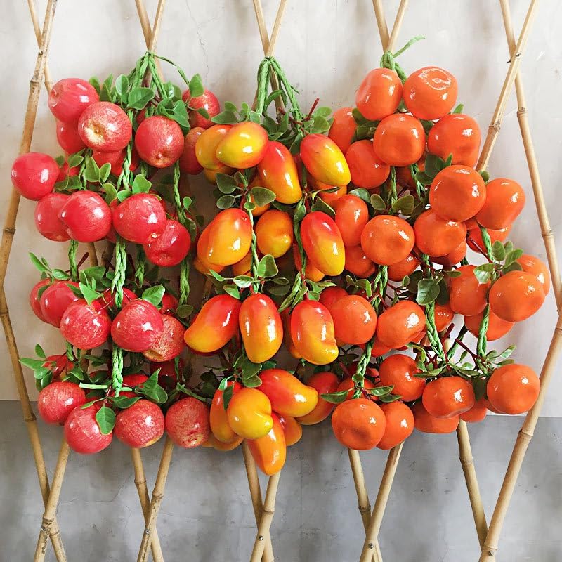 Artificial Fruits Pack Fruit Kebabs, Fake Fruit Set Foam Fruit for Decor, Decorative Fruit for Home Party Vase Fillers Photography Props (Juicy Peach,10pcs)