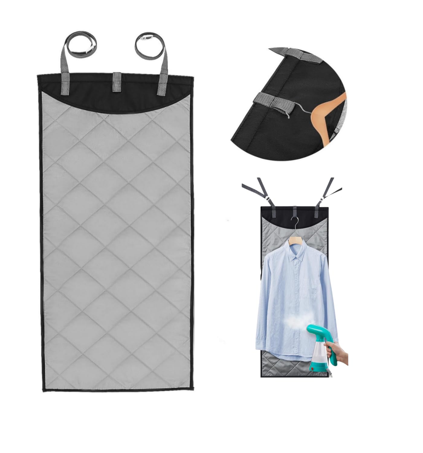 Ironing Mat - Over the Door Vertical Steam Board Press - 45.27x18.89in Heat-resistant Steam Pad - Portable, Foldable Clothes Steamer