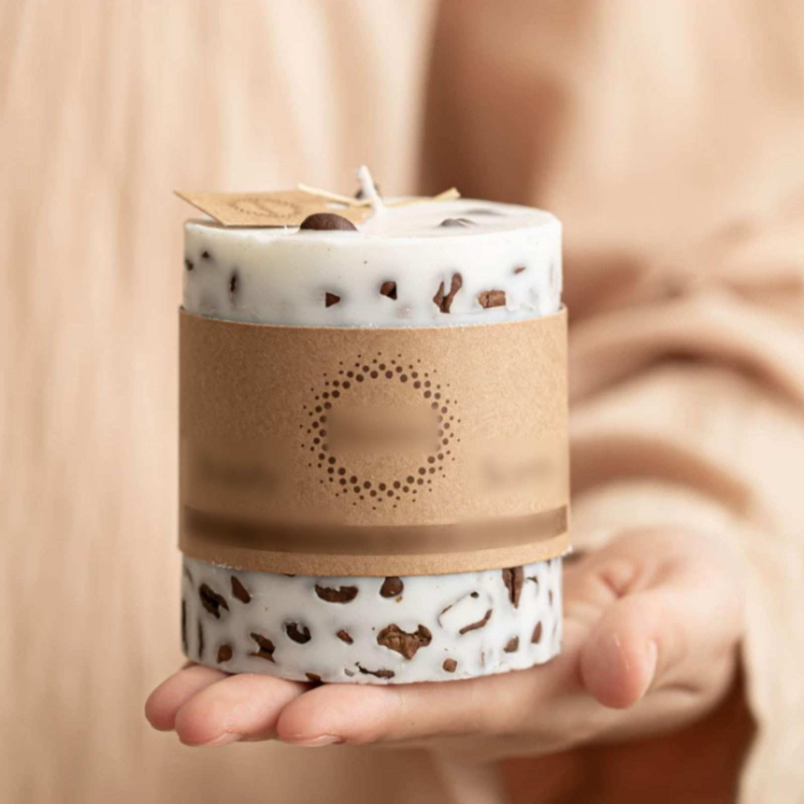 Exquisito Velas de cera de soja, velas de pilar de cera de café, vela perfumada reutilizable, combustión limpia for vacaciones en casa, relajación y Spa meloso