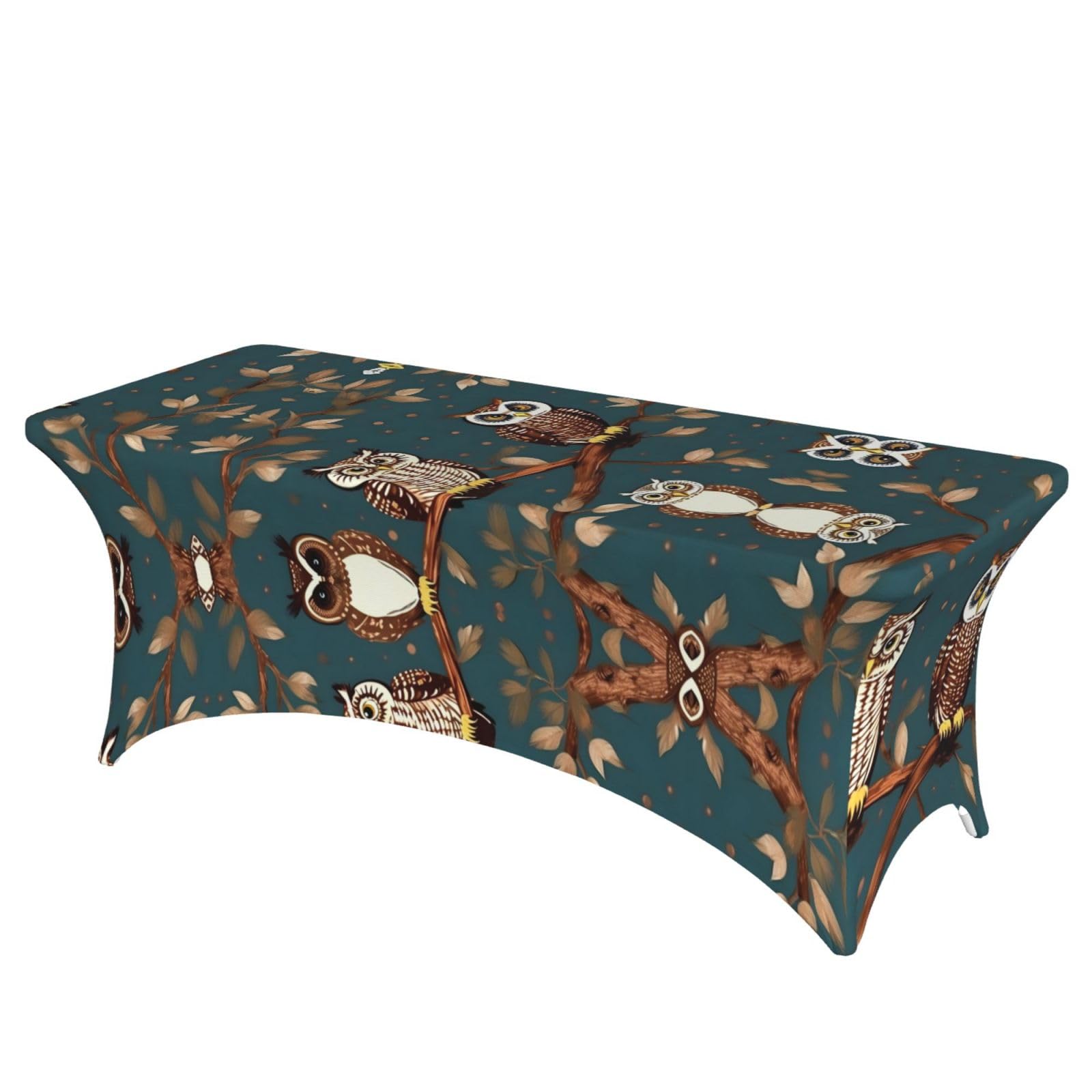 Nappe élasthanne imprimée arbre 1,8m stretch pour table rectangulaire banquet