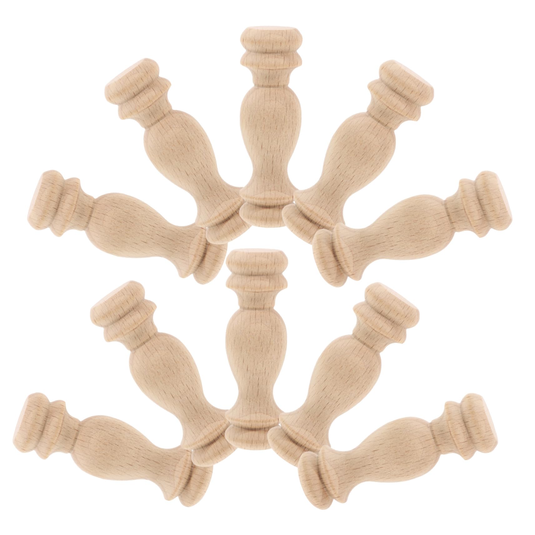 Balaustres de madera natural para maquetas y mini barandillas romanas artesanales